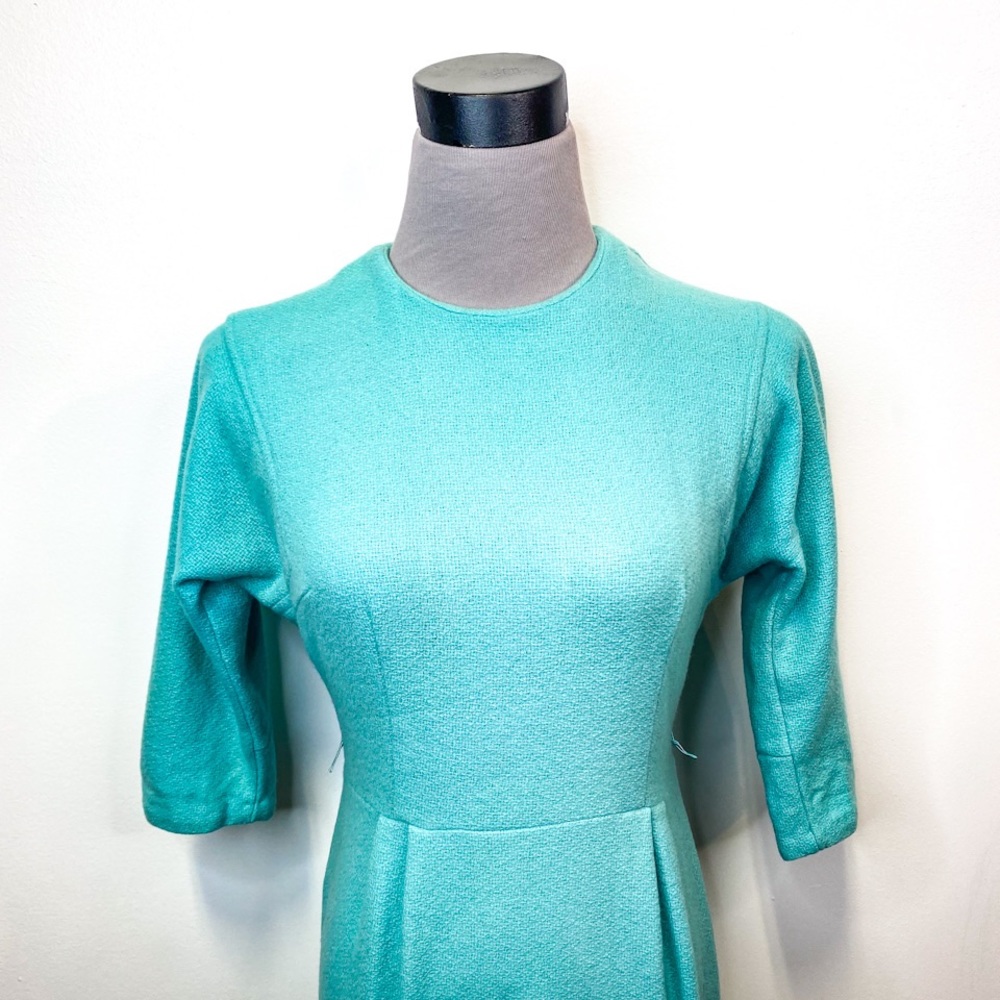 Vintage Turquoise Pencil Dress - Picture 2 of 4